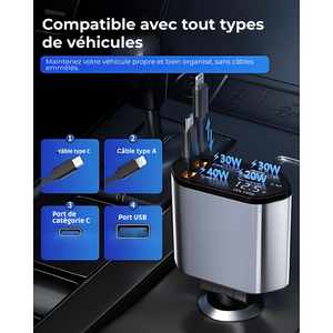 CHAGEUR POUR VOITURE 4 EN 1 ULTRA RAPIDE